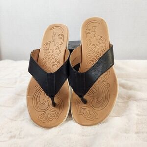 b.o.c. BOC Womens Black Thong Sandals Comfort Flip Flops Size 9M